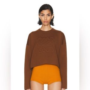 LOEWE Short Anagram Sweater in camel